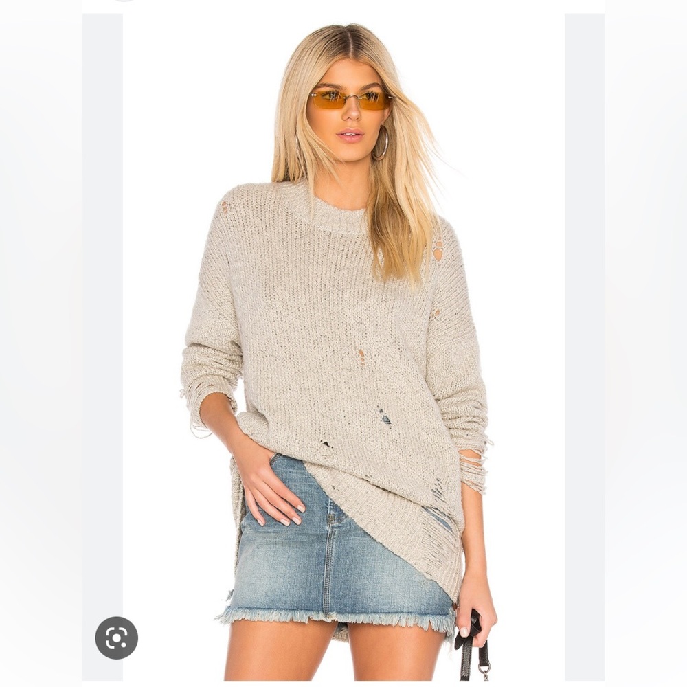 One Teaspoon Laddered Whiskey Sweater in Natural